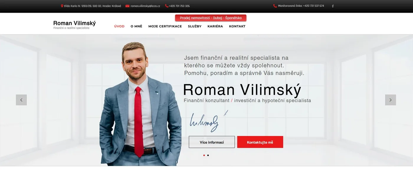 Roman Vilímský — ukázka realizace webu